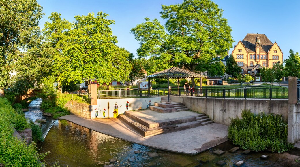 Lohr am Main, Bavaria, city centre with Landratsamt/Altem Gymnasium
