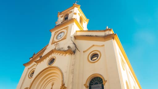 Yellow Cathedral with Blue Sky - Catholic ReIigious Monument - Igreja Matriz de Monte Mor, State of São Paulo, Brazil