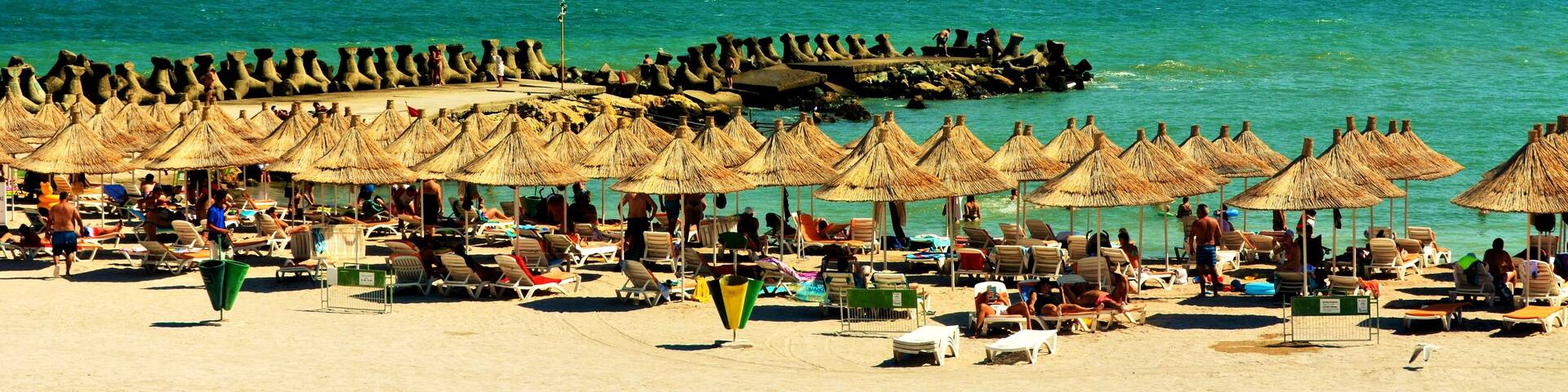 the beach of Mangalia resort Romania