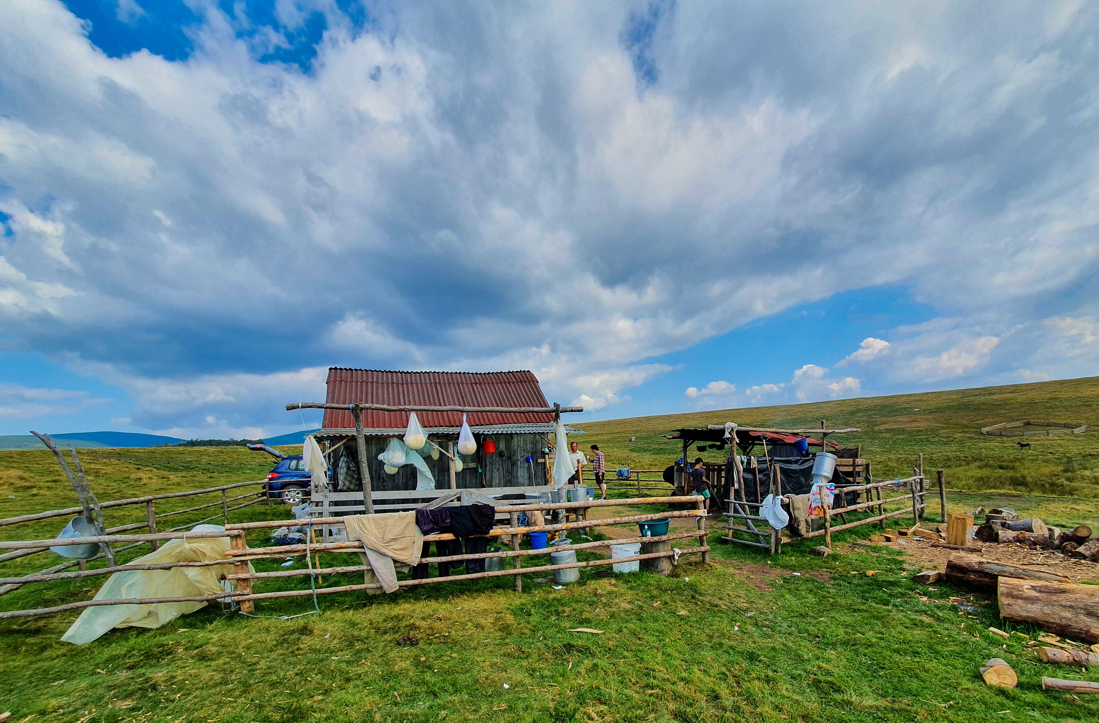 SOVATA, ROMANIA - Sep 13, 2020: a traditional sheepfold in the Gurghiului Mountains7