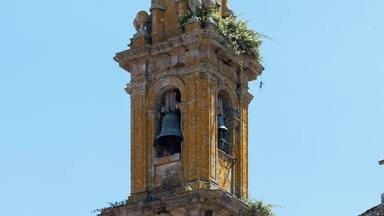 Bell tower of Santa Comba of Rianxo, Galicia (Spain).