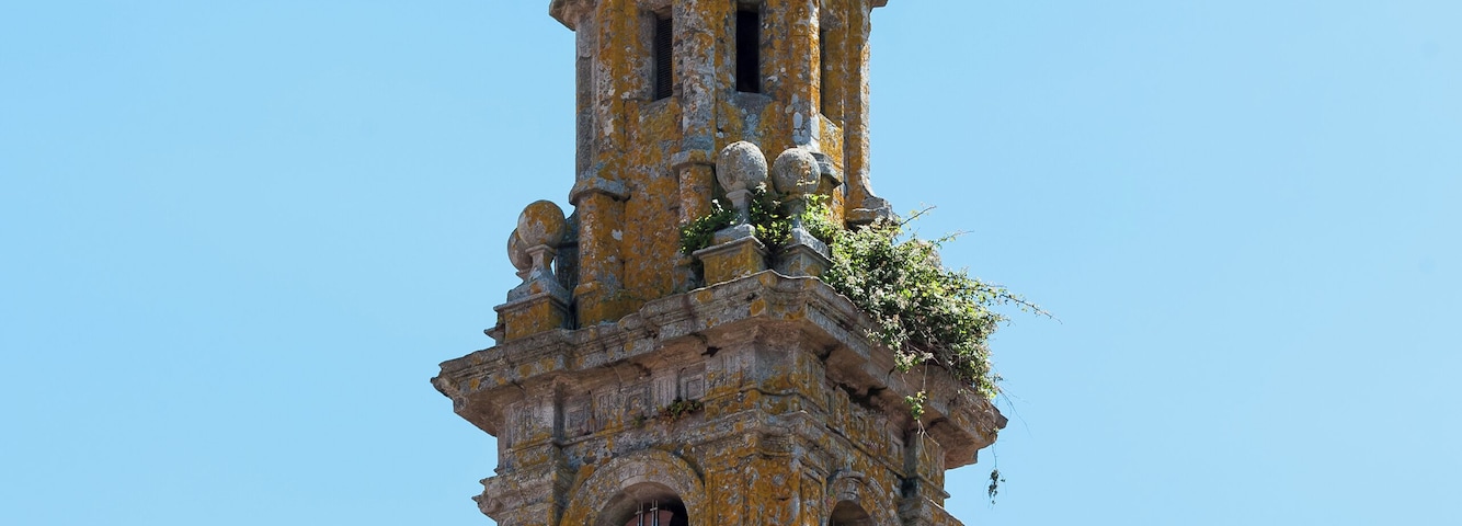 Bell tower of Santa Comba of Rianxo, Galicia (Spain).