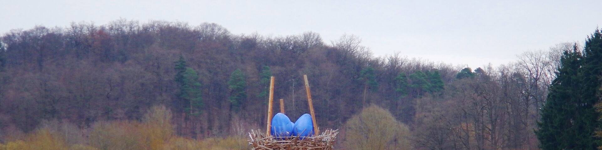 Matthias Schweikle, Vogelnest 5 x 5 auf dem Museums Radweg, Würm.Rad.Weg - Heckengäu Natur Nah, Skulpturenweg, Sculptoura, Kunst in der Natur
