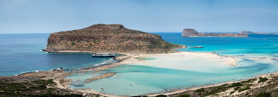 A day on the cruise ship to balos lagoon and Gramvousa island setting sail fron chania on the greek island of crete