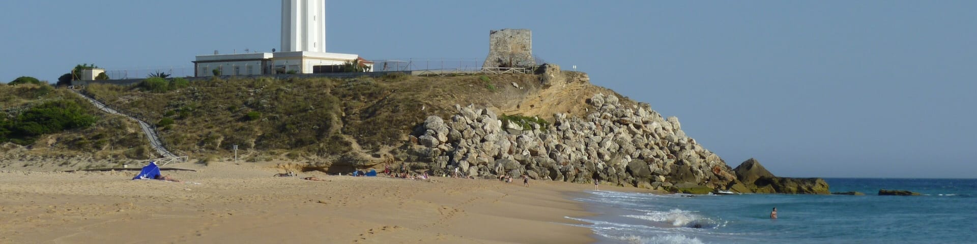 The lighthouse and the arab watchtower on Cape Trafalgar