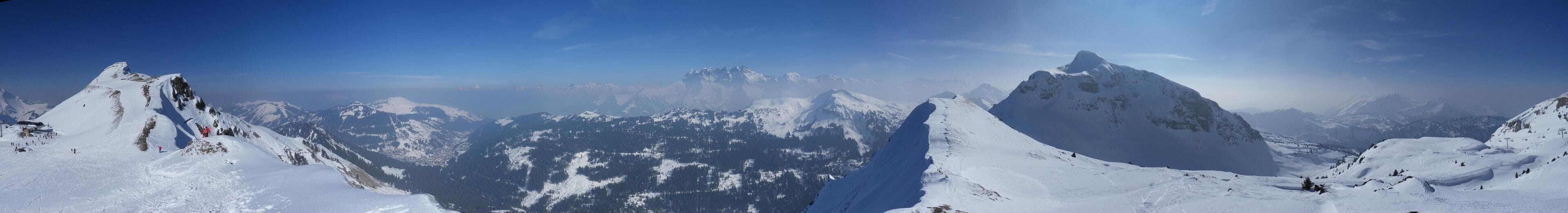 Panorama of ski slopes