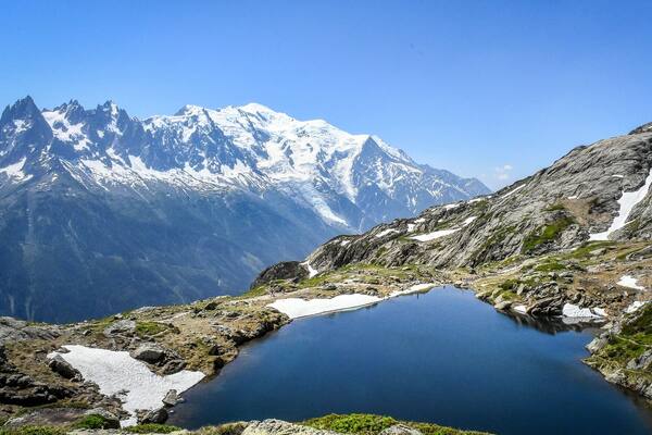 This may look like a cool and inviting day (I'm sure the water was) but it was over 95F in Chamonix that week and the hottest temps ever recorded in France were set that week.