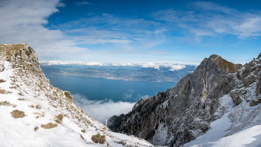 panoramic view from Le Grammont with Lac Leman and Montreux