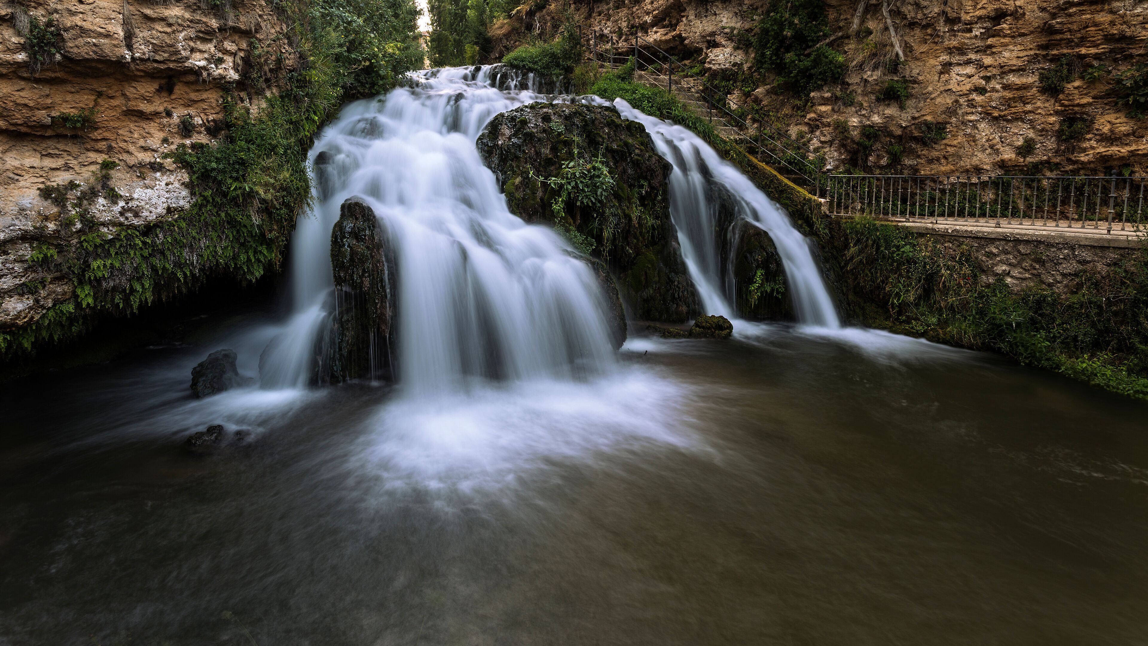 Trillo cascade city. Spain