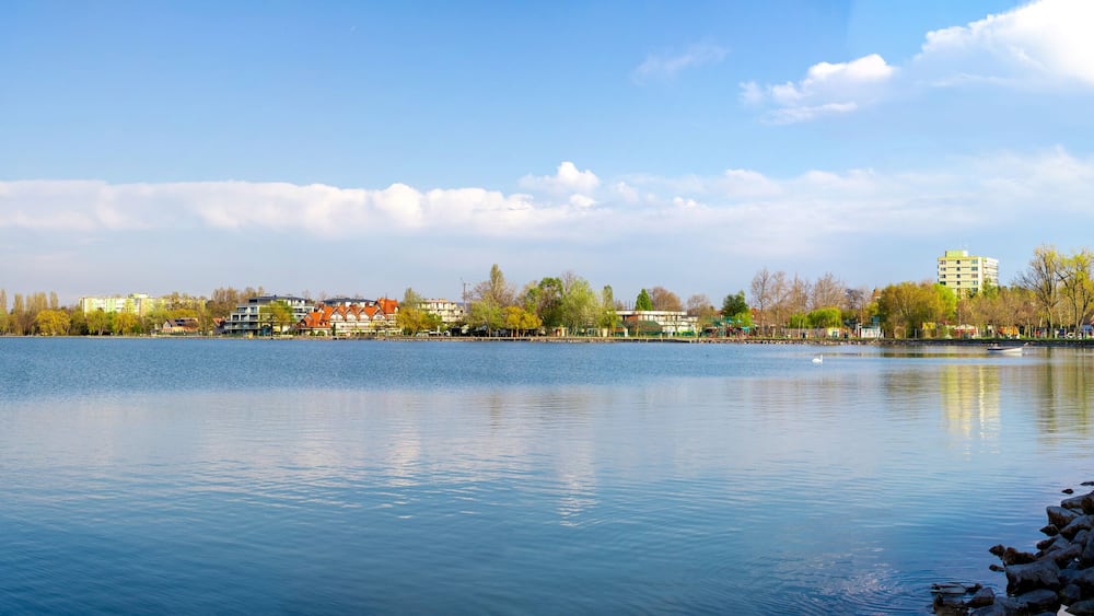 landscape in Balatonlelle resort on the shores of Lake Balaton - Hungary