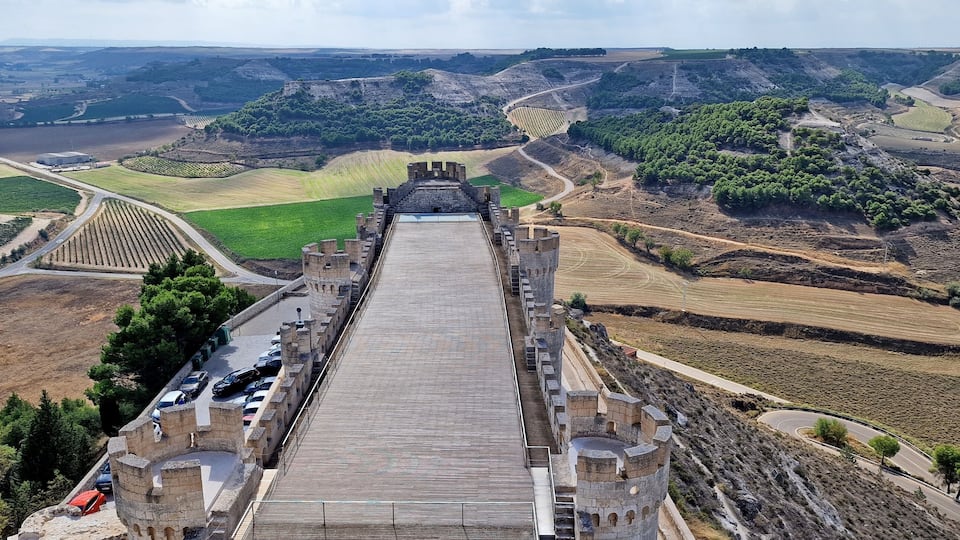 top view of the castle of Curiel Peñafiel Valladolid tourism Spain