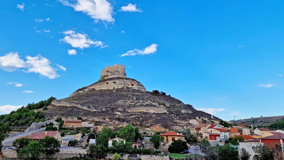 view of the castle of Curiel Peñafiel Valladolid tourism Spain town