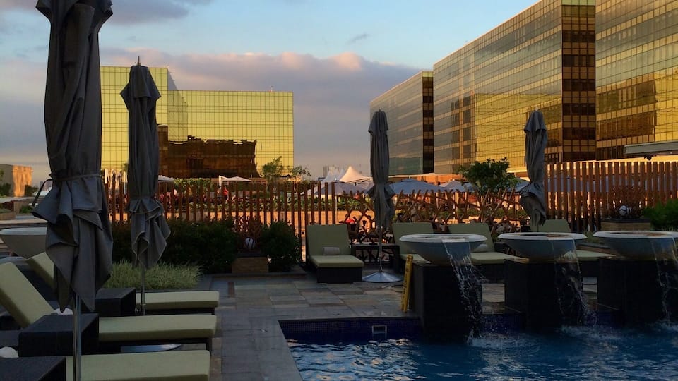 The newest 5 star hotel and resort/casino in the capital city, enjoying pool side and the warmer weather.