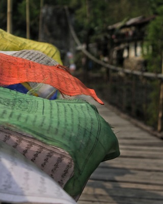 Prayer flags flutter with the wind and spread good prayers across the lands where the breeze carries them. So I was told when I was in Kalimpong.