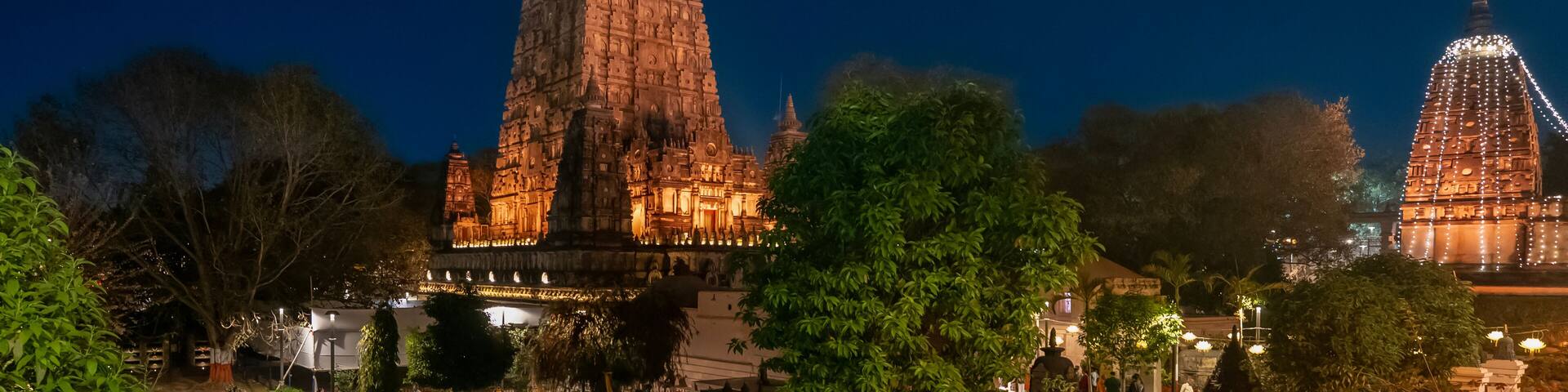Mahabodhi Temple Complex in Gaya district in the state of Bihar, India