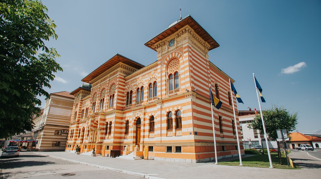 BRCKO DISTRICT, BOSNIA AND HERZEGOVINA - Aug 04, 2020: City hall in Brcko dsitrict, Bosnia and Herzegovina