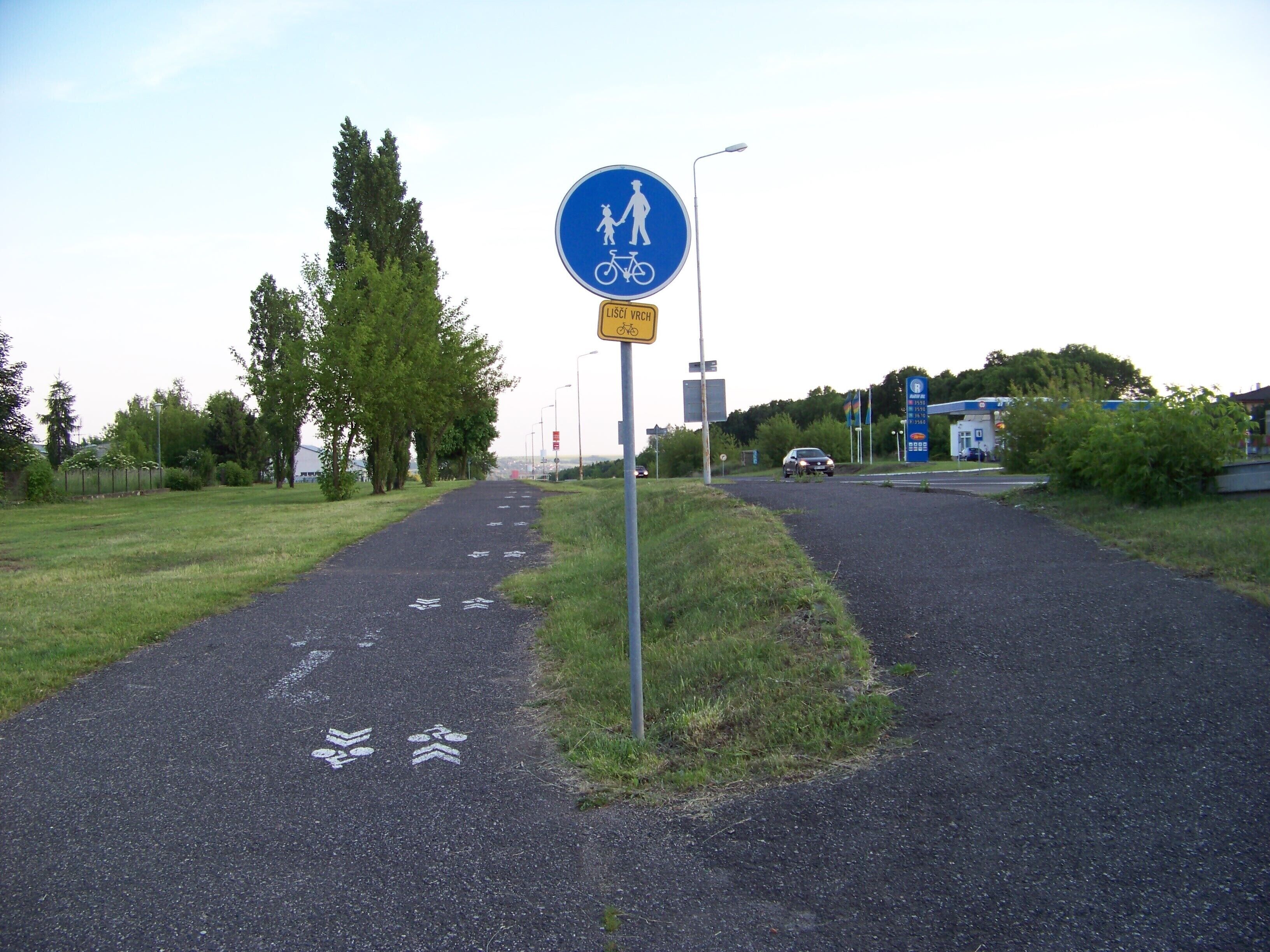 Most, Most District, Ústí nad Labem Region, Czech Republic. Žatecká street, a pedestrian and cyclist path.