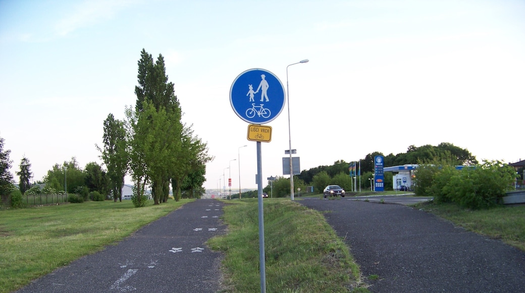 Most, Most District, Ústí nad Labem Region, Czech Republic. Žatecká street, a pedestrian and cyclist path.