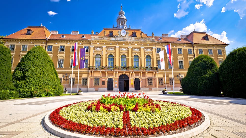 Sombor square and city hall view