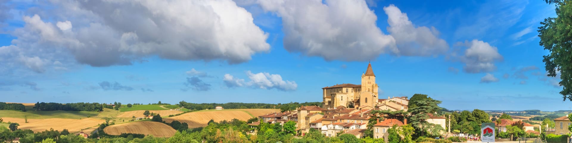 Summer landscape - view of the village of Lavardens labeled Les Plus Beaux Villages de France, in the historical province Gascony, the region of Occitanie of southwestern France