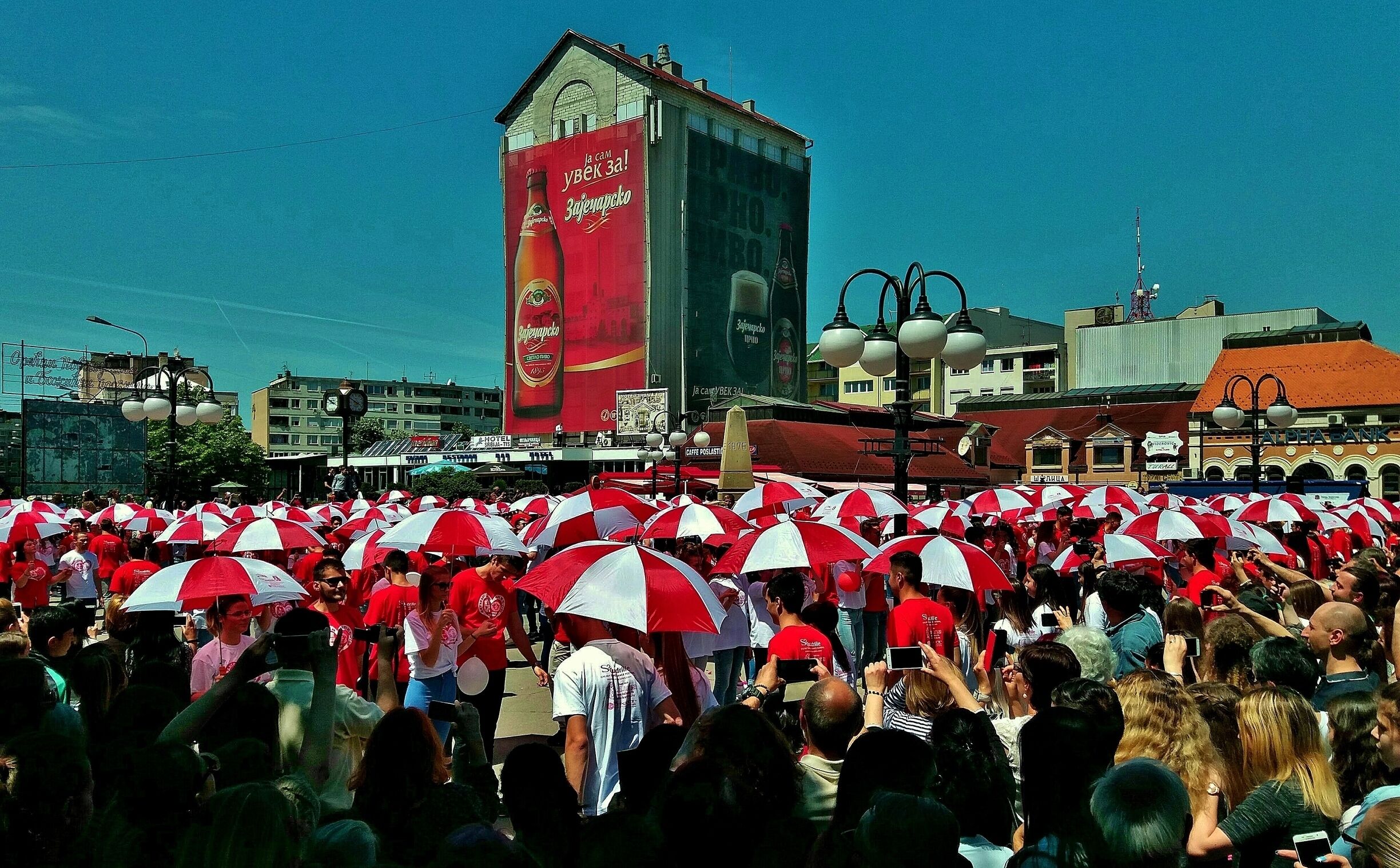 Quadrill dance!
Every year in May  all graduate students from almost every European country perform Quadrill dance in the centre of their towns. This year they used #red and white combination.Next year students from Zajecar will be celebrating their 10th jubilee year of performing this dance
#Red Photo Sweepstakes