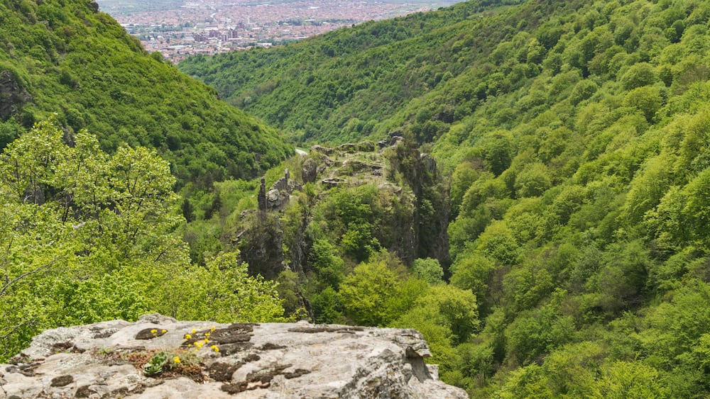 View on medieval fortress called "Markovo Kale" near city of Vranje