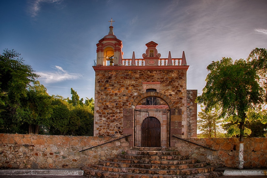 Cosala Sinaloa Mexico colonial church in magical town old construction