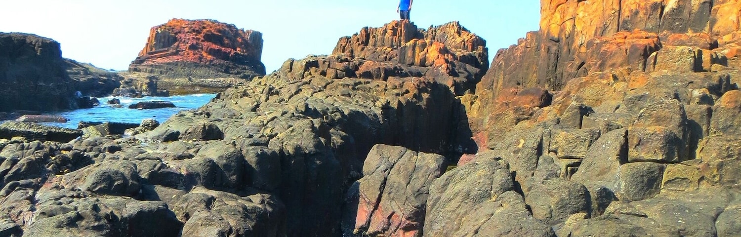 Cleanly cut hexagonal rocks in St. Mary's Island. Beach bed is full of shells. The view of this place is amazing.