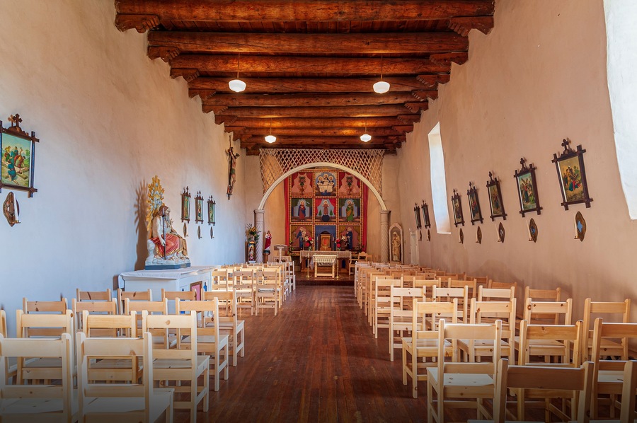 Holy Trinity Catholic Church Arroyo Seco Inside View Near Taos New Mexico