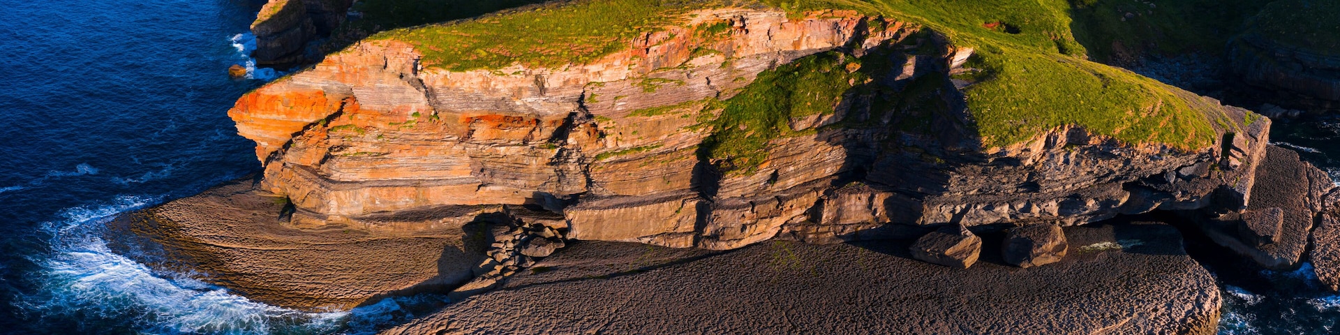 Aerial view, Cliffs of Arnuero, Ecoparque de Trasmiera, Arnuero, Cantabrian Sea, Cantabria, Spain, Europe