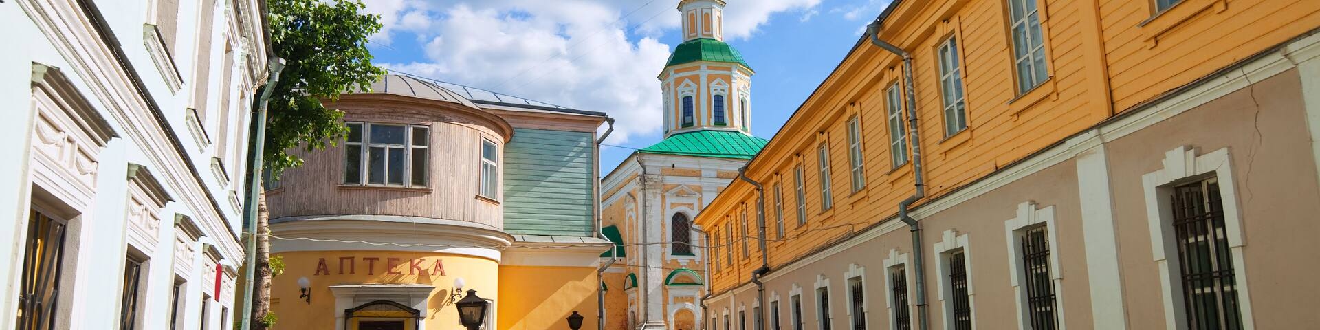 Old street at Vladimir in summer, Russia
