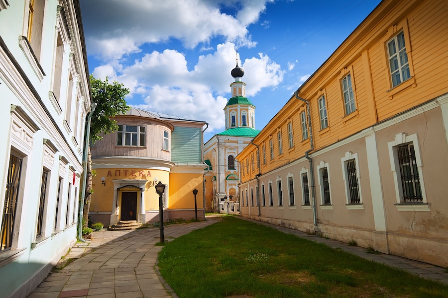 Old street at Vladimir in summer, Russia