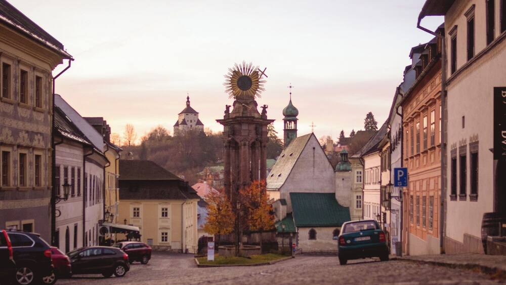 Banská Štiavnica is a picturesque and photogenic town. There are churches, palaces of rich miners and town houses standing in the narrow valley, small mining houses are cringing in the hills above them. All of this is inter-linked by little romantic streets and paths with hundreds of stairs. Do not miss Štiavnica promenade – an elevated pathway Trotuár, Ružová Street. In case you are interested in beautiful views, walking higher is worth it.