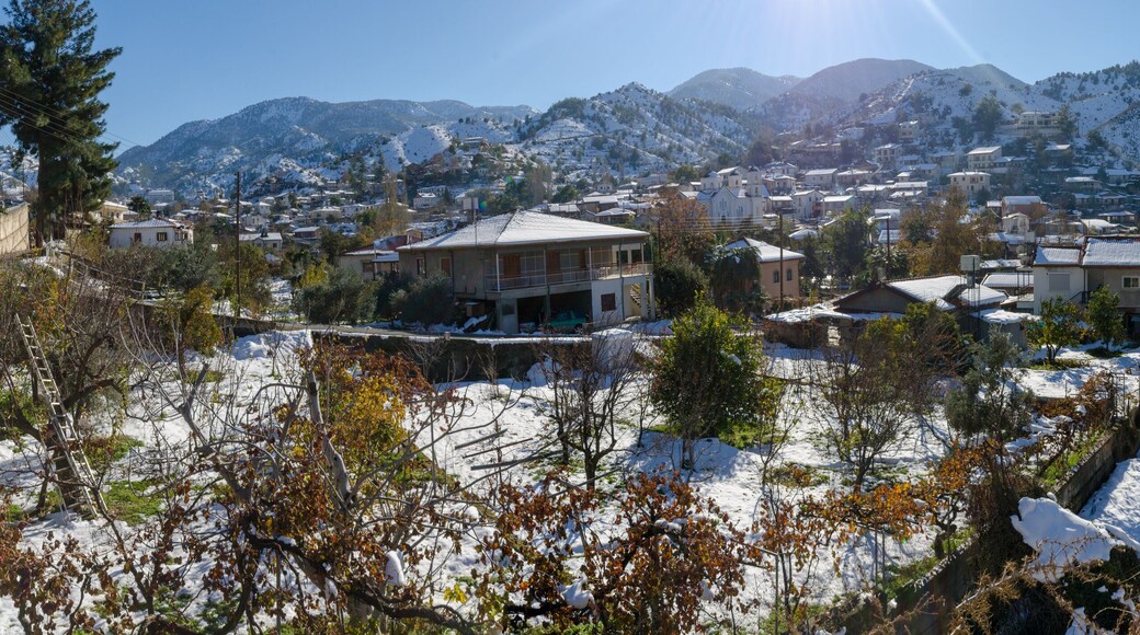 The village of Kakopetria in Cyprus under snow