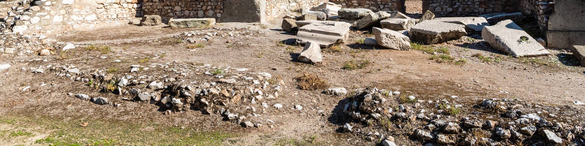 Ruins of Byzantine basilica in Thyatira ancient city in the modern Turkish city of Akhisar.
