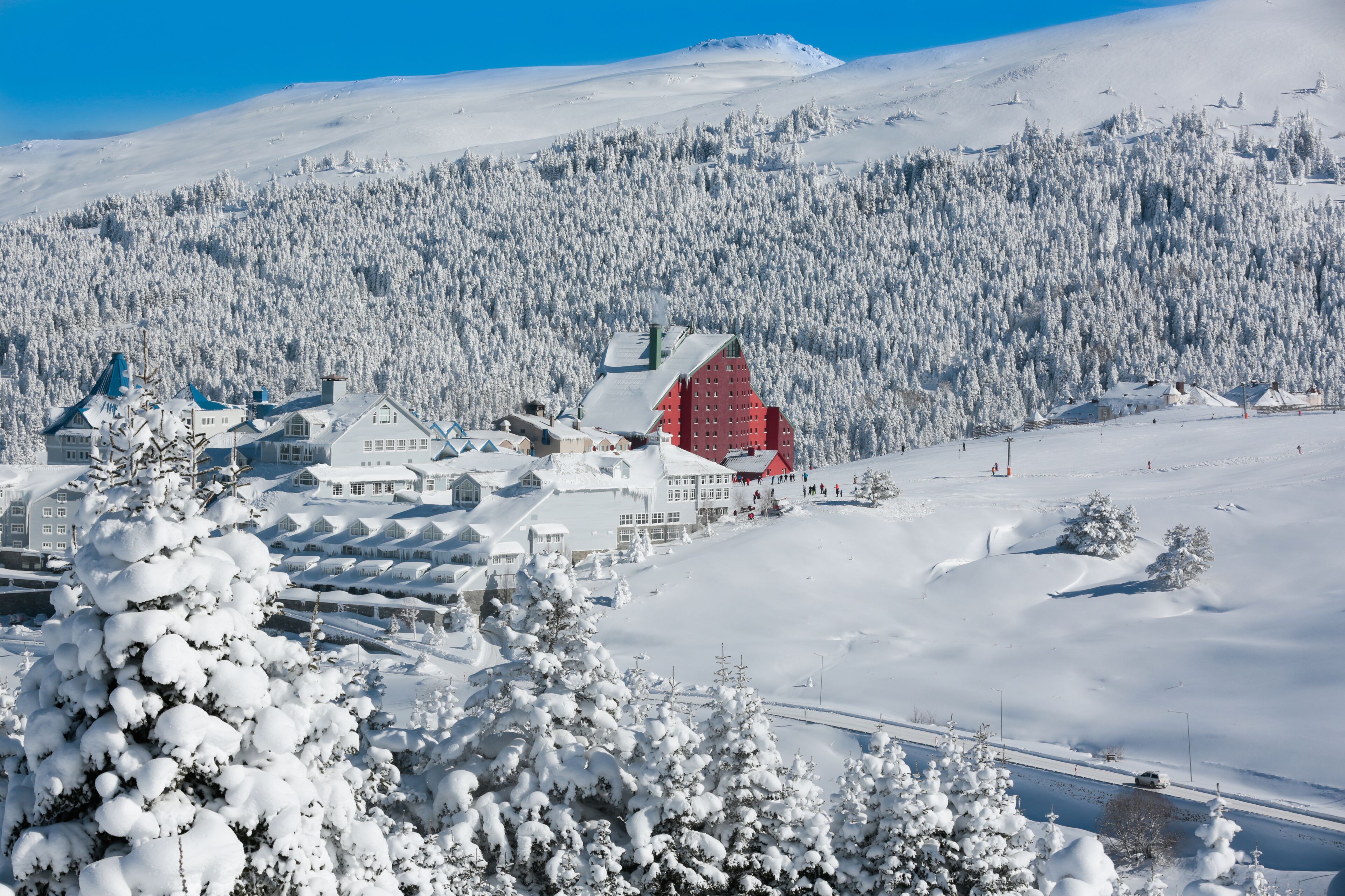 view of the Uludag Mountain ski resort. Turkey 