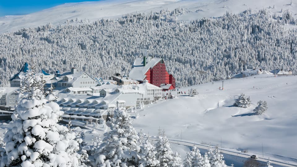 view of the Uludag Mountain ski resort. Turkey