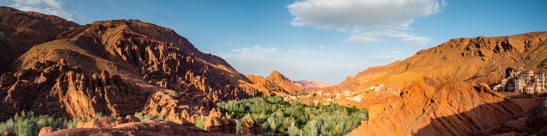 Rock formation and valley in the desert panoramic, Boumalne Dades, Morocco