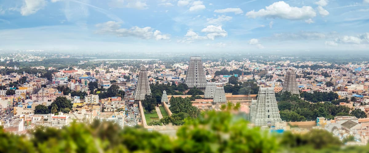 Arunachala, Tiruvannamalai, Tamil Nadu in India, January 30, 2018: Tiruvannamalai, India View of Annamalaiyar Temple