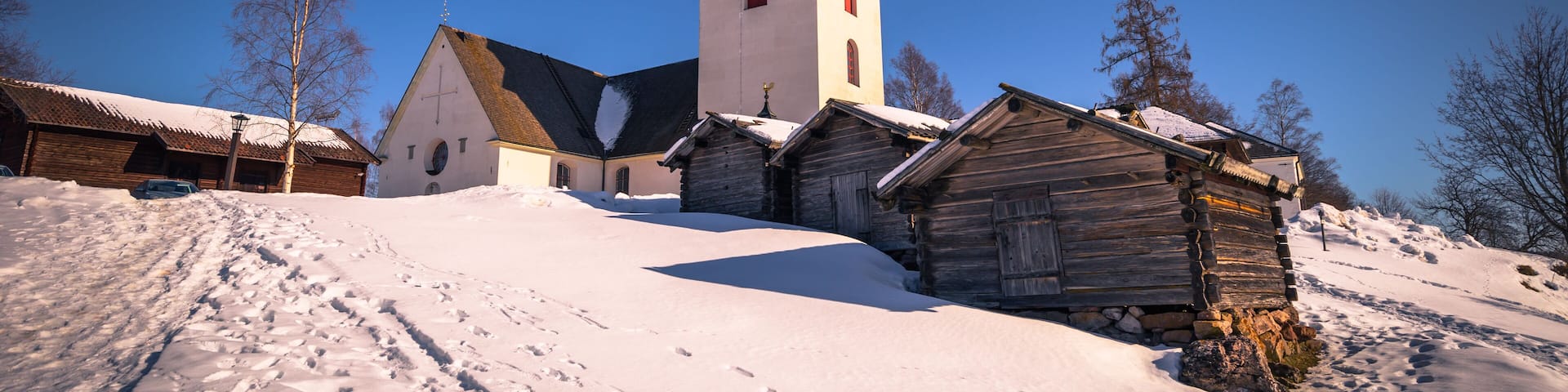 Rattvik - March 30, 2018: Old church of Rattvik, Dalarna, Sweden