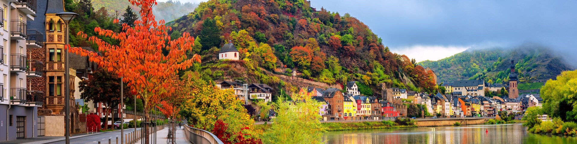 Cochem town in autumn colors, Moselle valley, Germany