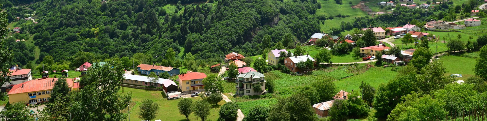 A view from the touristic Hamsikoy neighborhood in Macka, Trabzon, Turkey