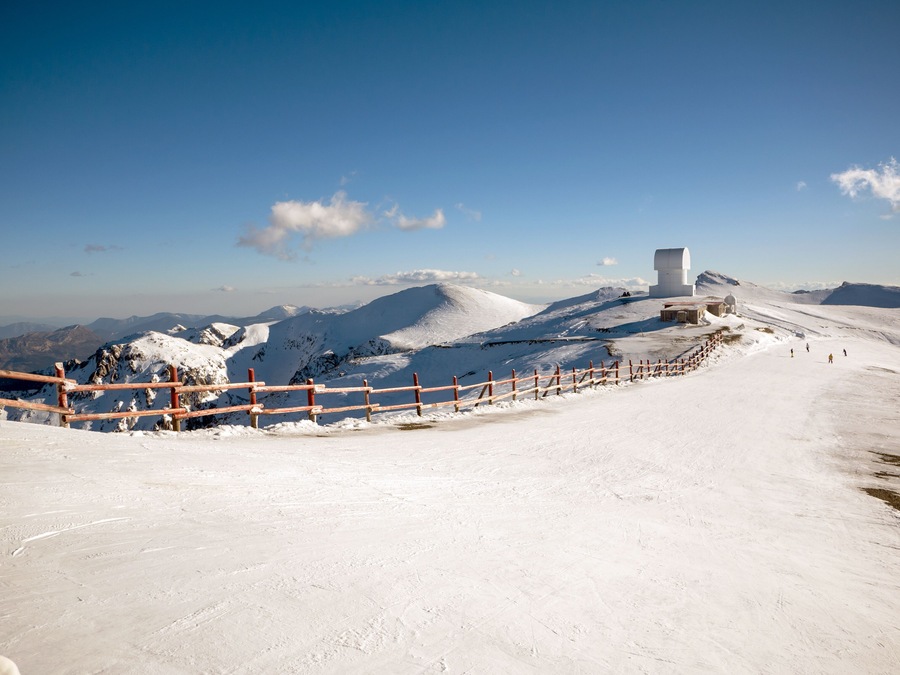 landscape of a mountain with snow in Greece