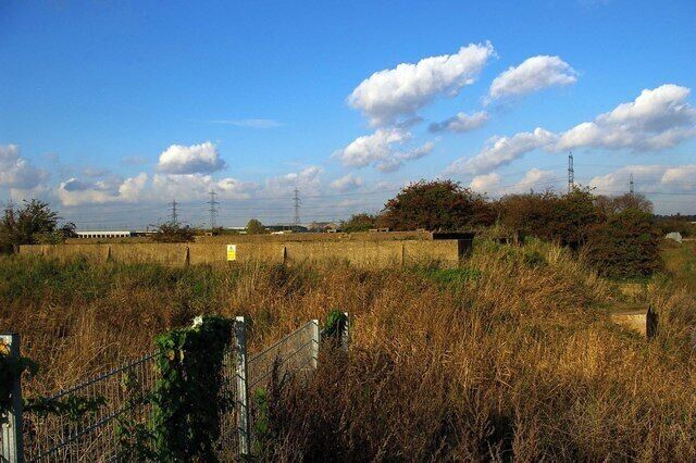 Range Relic This is some kind of military relic from the old Purfleet Army Ranges. It does not appear to be a gun emplacement but could be an air raid shelter or maybe an ammunition store. It was impossible to get close as it was protected on two sides by drainage dikes and other access is via a private industrial site. You can see other views at 270072 and 270083.