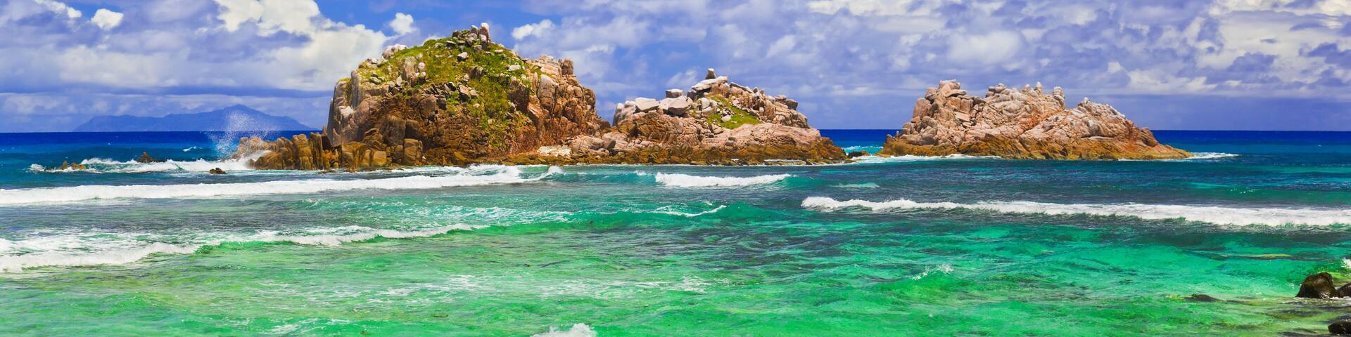 Stones at ocean at Seychelles