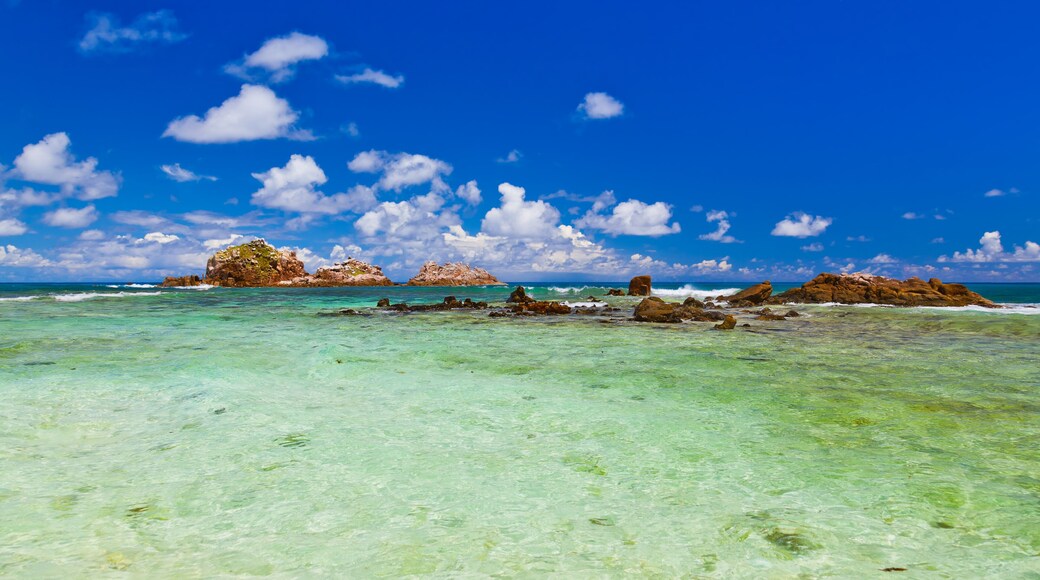 Stones in ocean at Seychelles