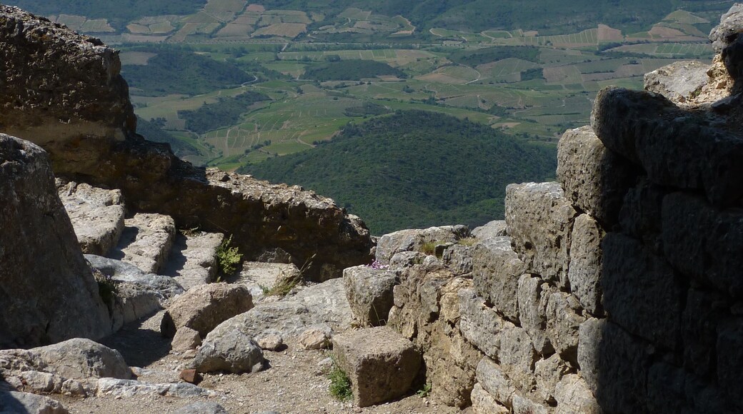 View of Mt Canigou from Chateau de Queribus