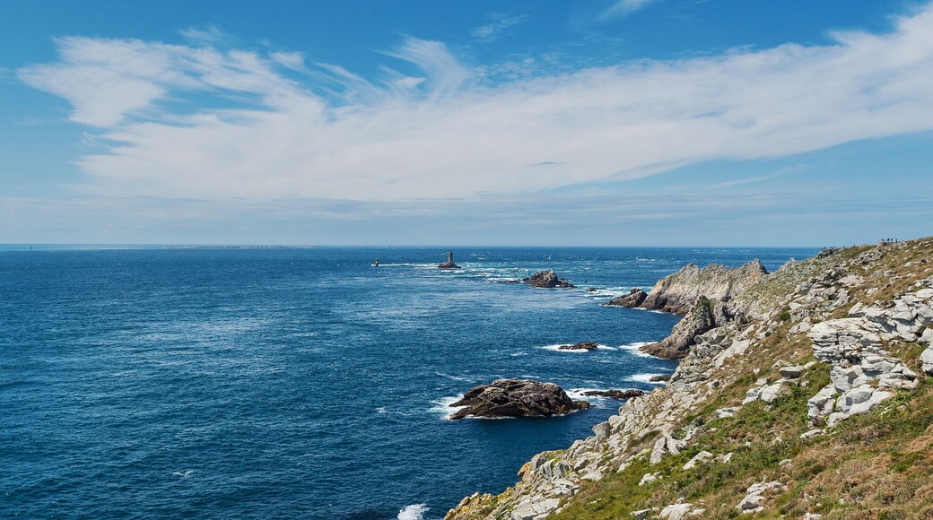 Pointe du Raz panoramic view. A rocky, dangerous point that exte