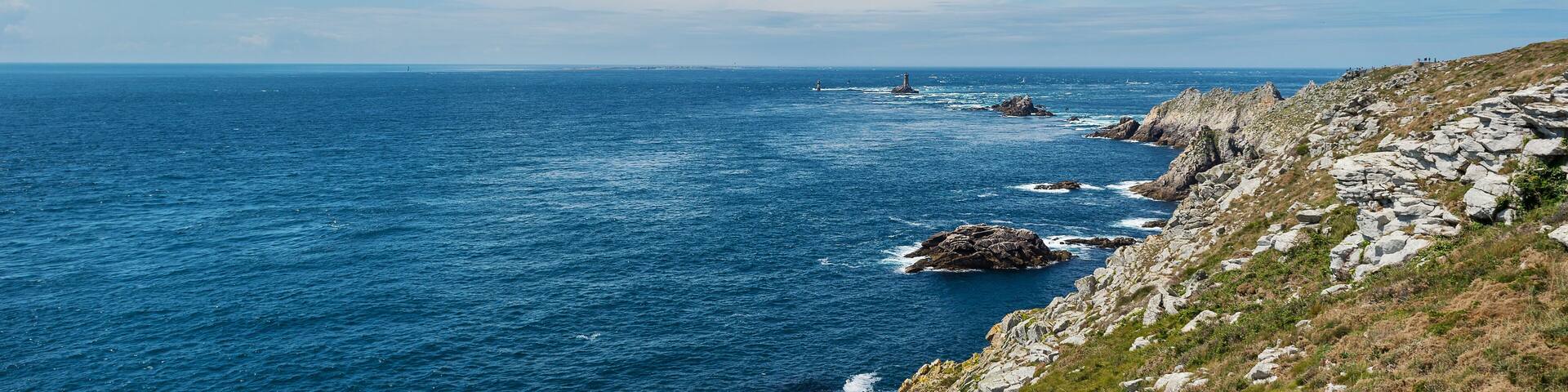 Pointe du Raz panoramic view. A rocky, dangerous point that exte