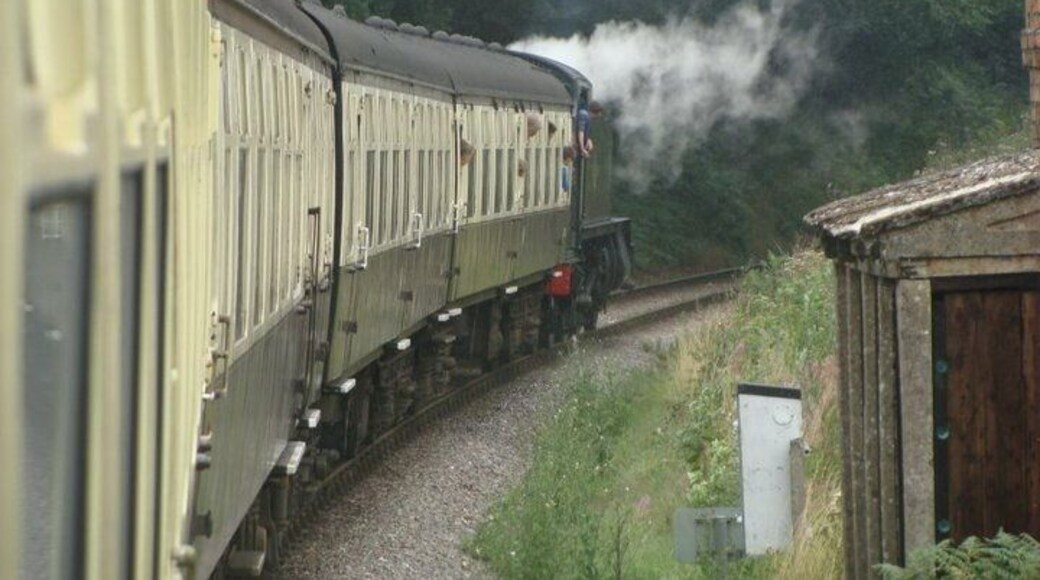 Traditional steam train taking you from Bishops Lydeard to Minehead. To top it off there is a cafe on board and they serve lovely local cider!!